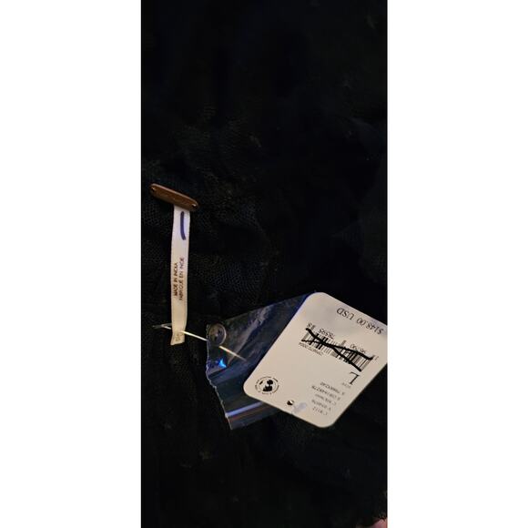 NWT Free people MIA Mesh Tiered Maxi Top $148 Large Black Dropped Waist Ruffled - Picture 6 of 6